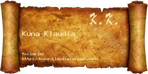 Kuna Klaudia névjegykártya